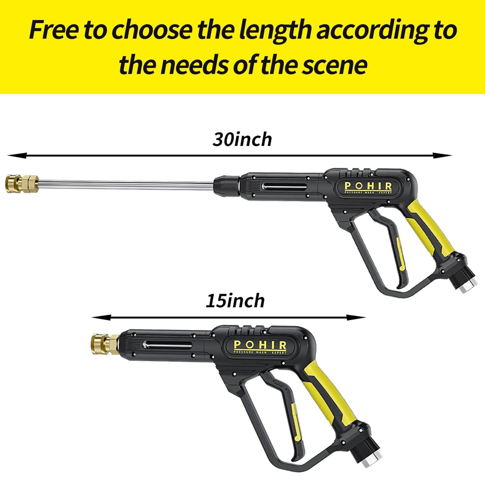 3600PSI Pressure Washer and Hose 50ft, Power Washer Hose 15 in Extension Wand…