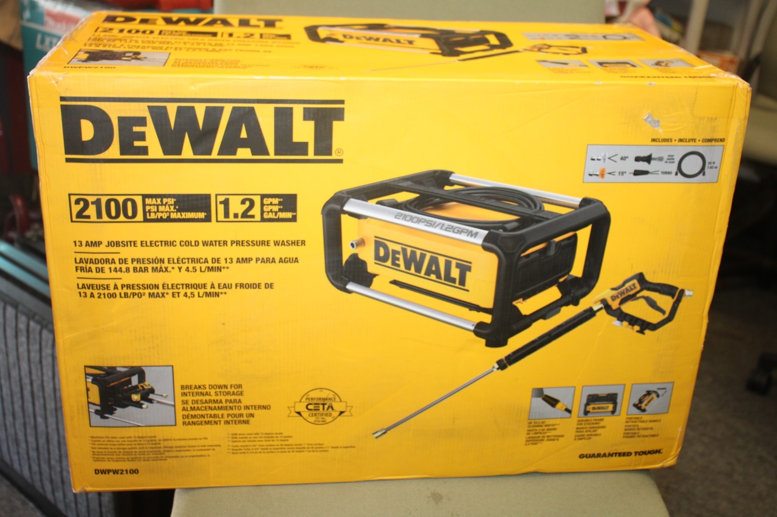 DEWALT DWPW2100 Pressure Washer 2100PSI Electric Cold Water Tool NEW