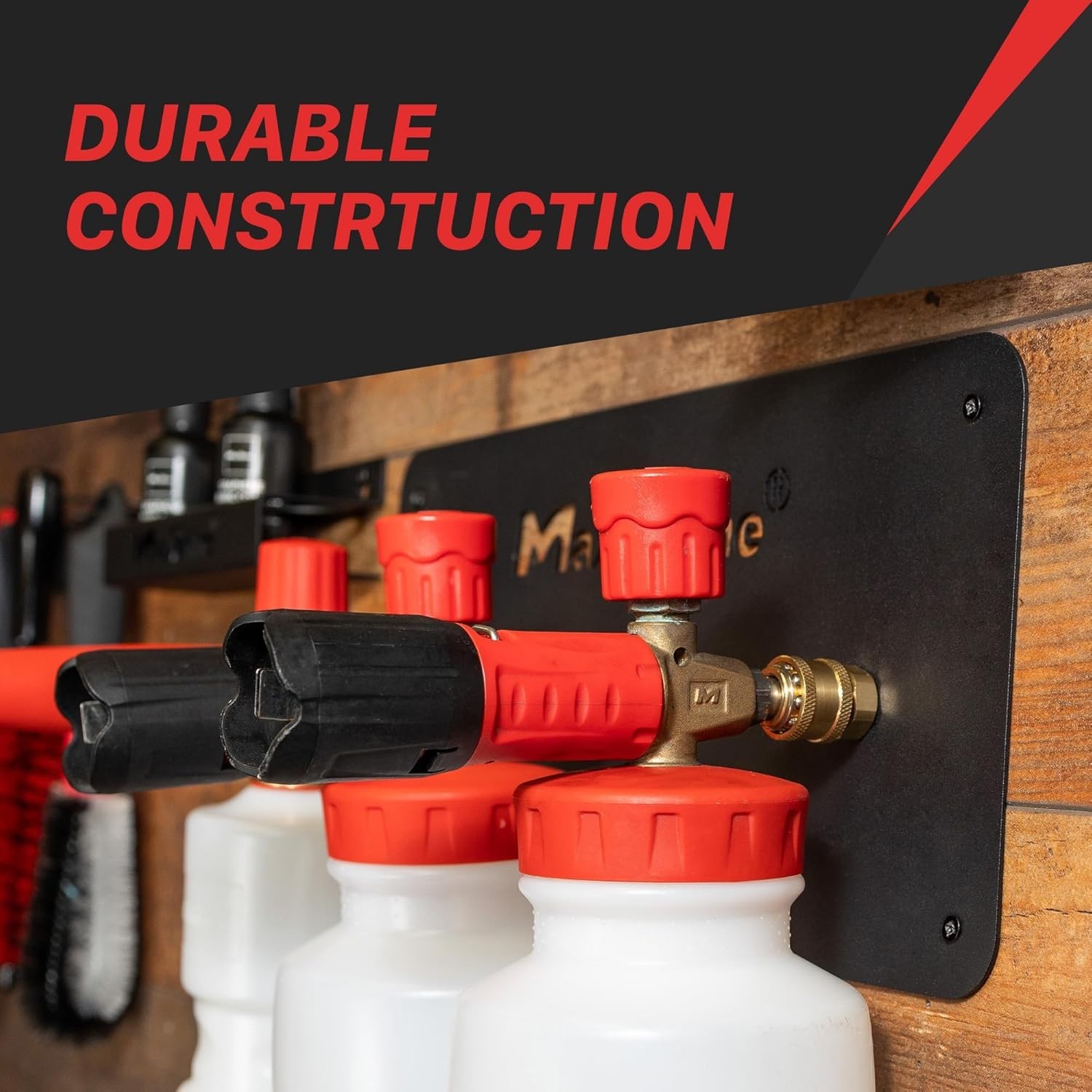 Durable Metal Wall Organizer for Foam Cannons – Holds 3 Quick Connects Securely