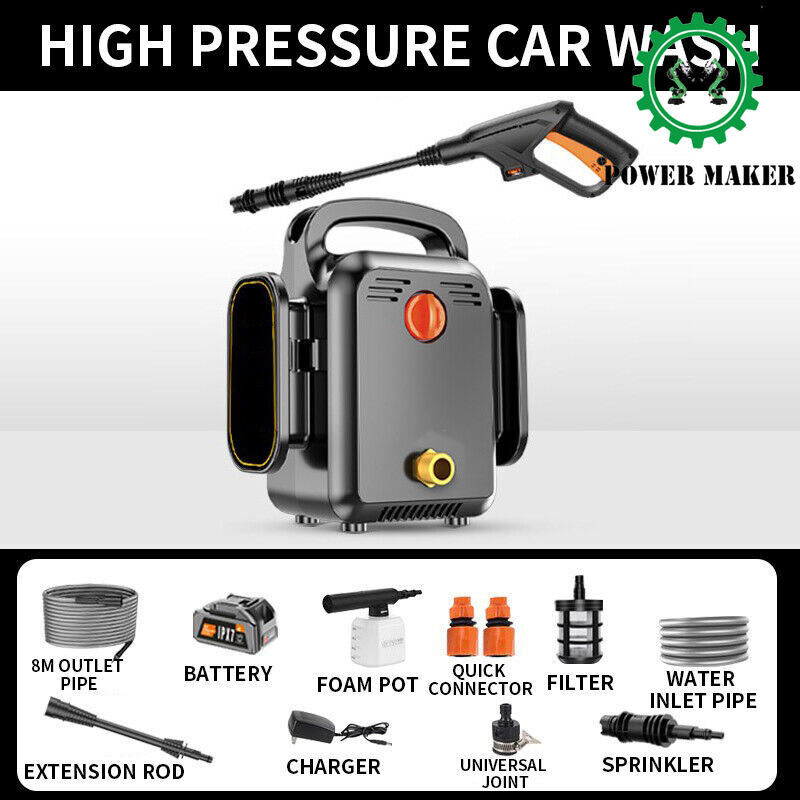 High Pressure Car Wash Gun ,250W Rechargeable Lithium Electric Car Wash Gun New