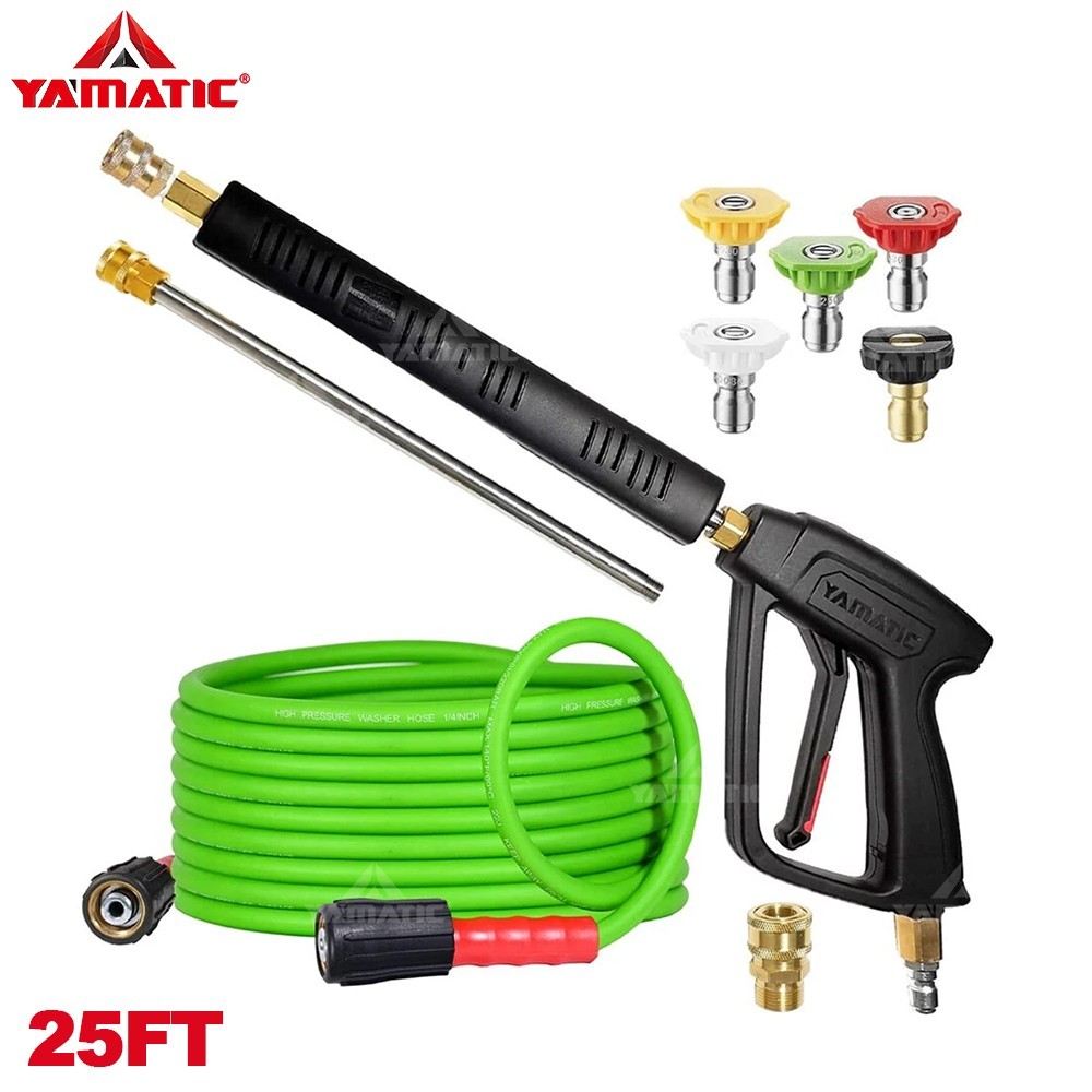 YAMATIC 4000 psi Pressure Washer Gun, 3200 psi Pressure Washer Hose Power Set