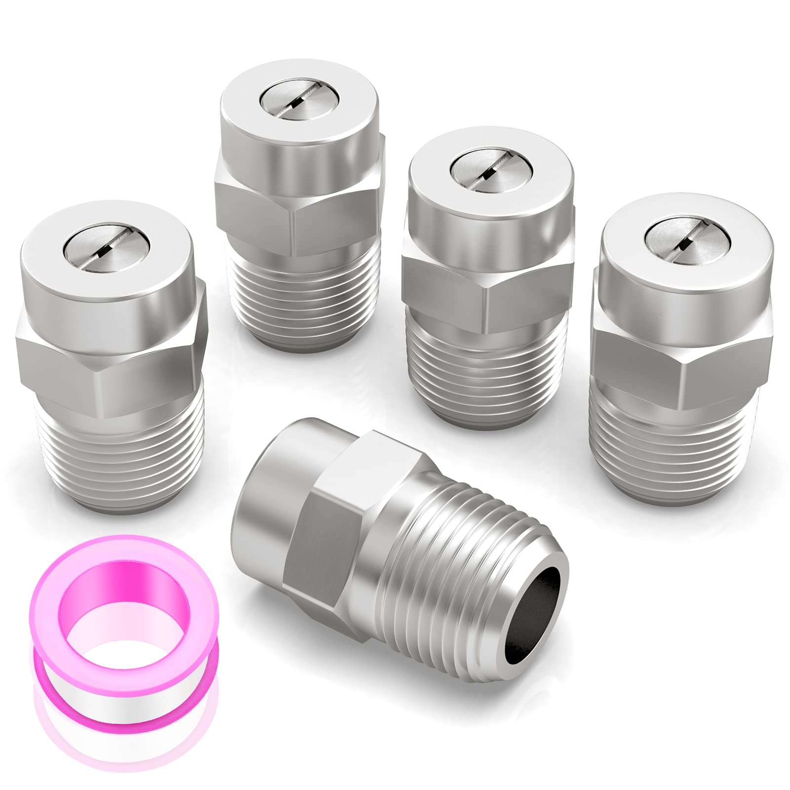 5 PCS 25 Degree Surface Cleaner Tips 1/4 Inch NPT 2.5 Orifice 4000 PSI