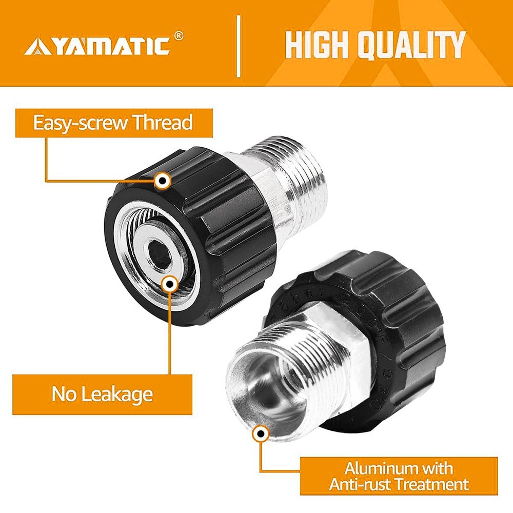 YAMATIC M22-14mm Male to M22-15mm Female Pressure Washer Adapter 4500 psi