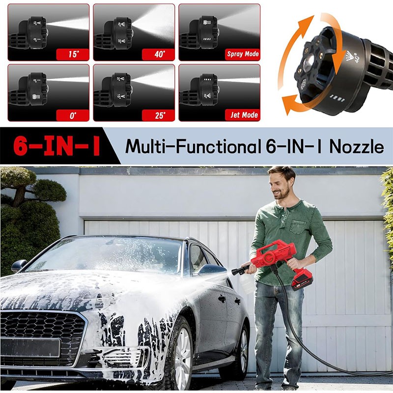 6in1 Cordless Car Cleaner Tool Compatible with Milwaukee 18V Battery,with Nozzle