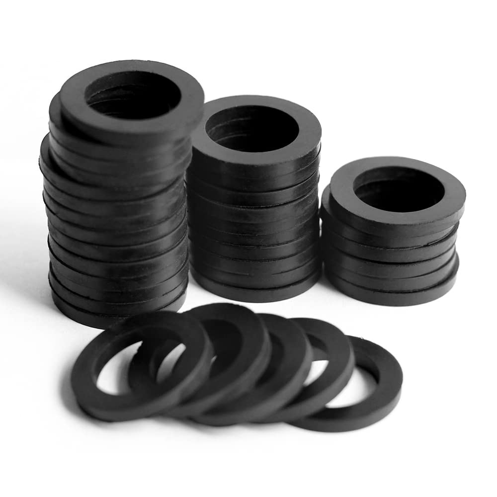 Black Leak Preventing Silicone Washer Gasket for Standard 3/4″ Garden Hose