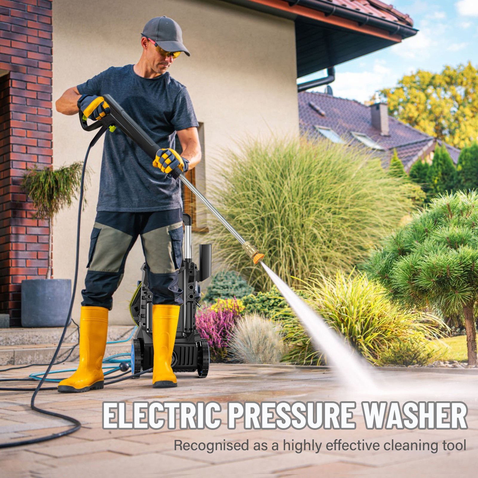 Pressure Washer 4200PSI 2.5GPM, 4 Nozzles, Stainless Steel Lance, for Car Wash