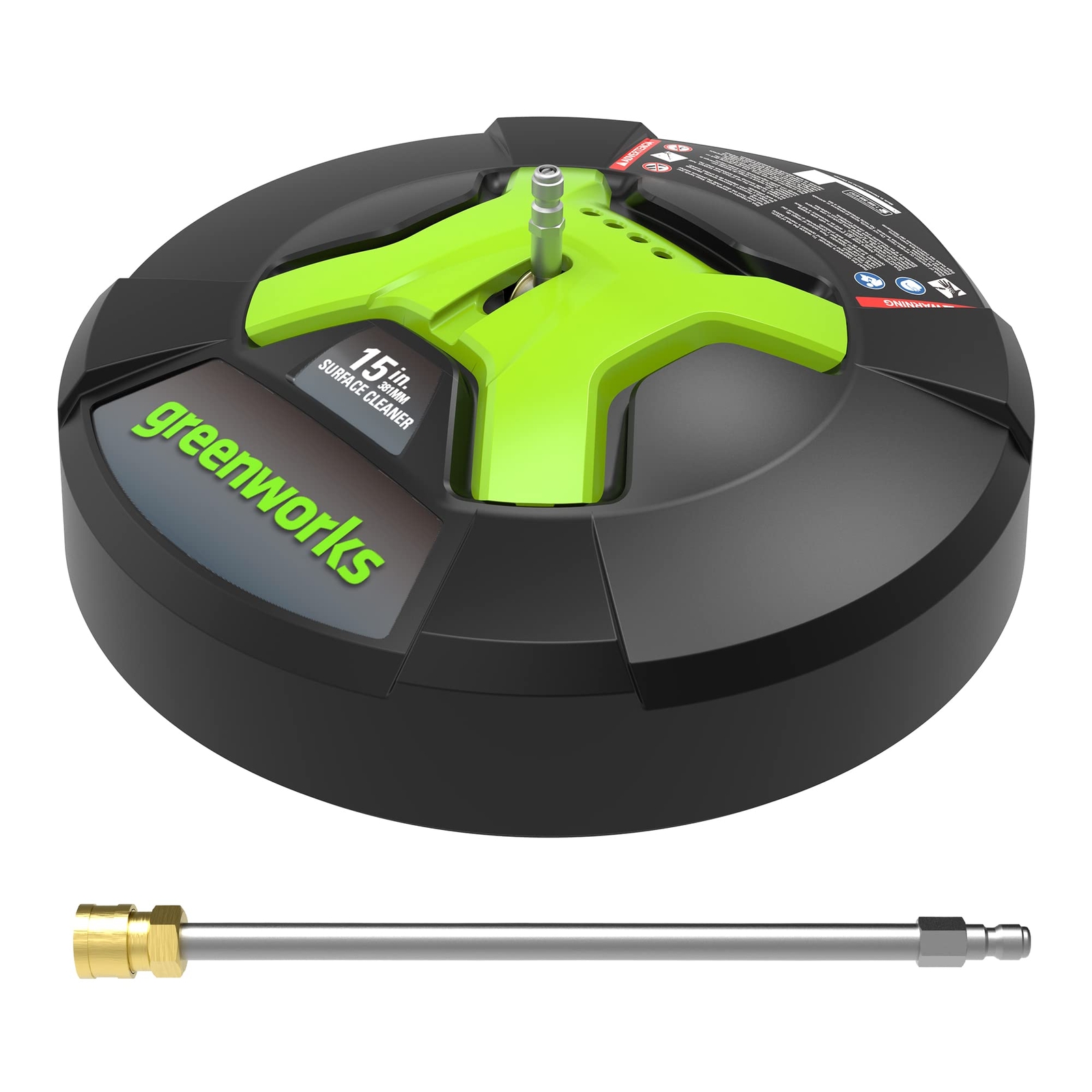 GreenWorks 5210902 15″ Extension Included Surface Cleaner Green
