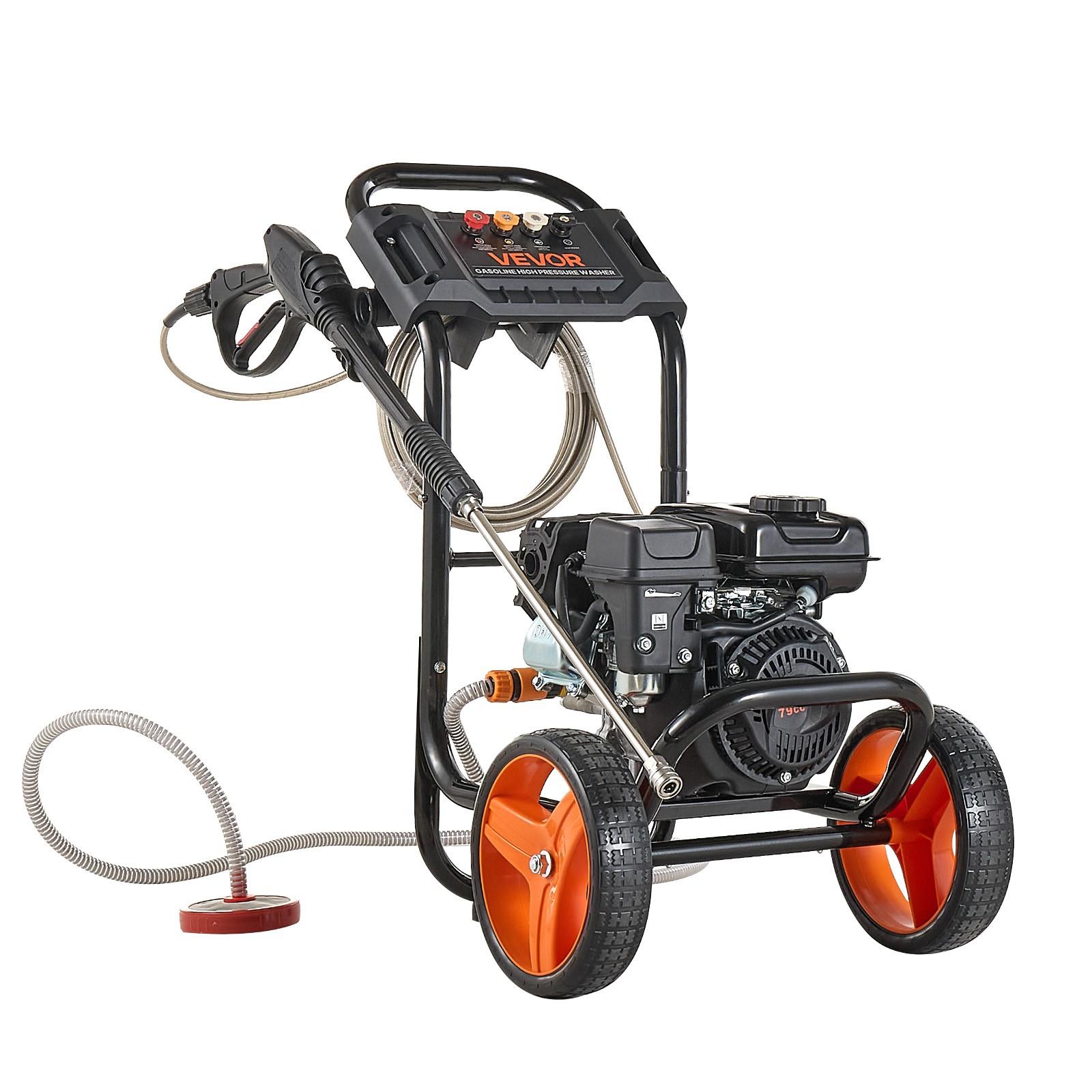 VEVOR Gas Pressure Washer 2900 PSI 1.85 GPM Aluminum Pump Low Profile for Cars