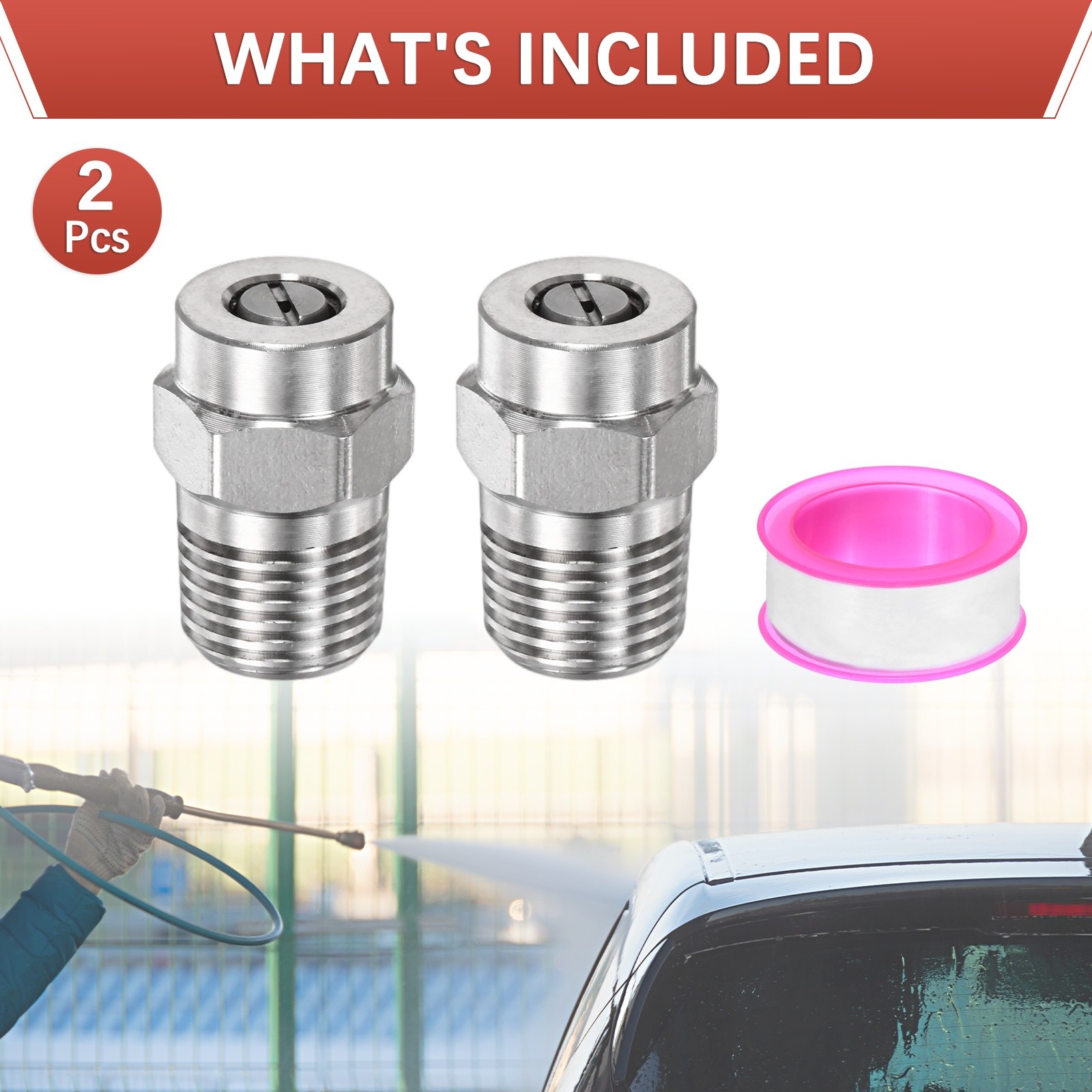1/4″ NPT 40° Surface Cleaner Tip [2PCS] – Pressure Washer Nozzles [1.07MM Pore]