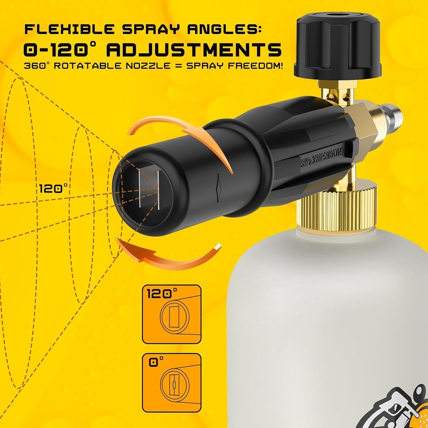 1L Snow Foam Cannon Kit with 5 Nozzle Tips for Ultimate Vehicle Care