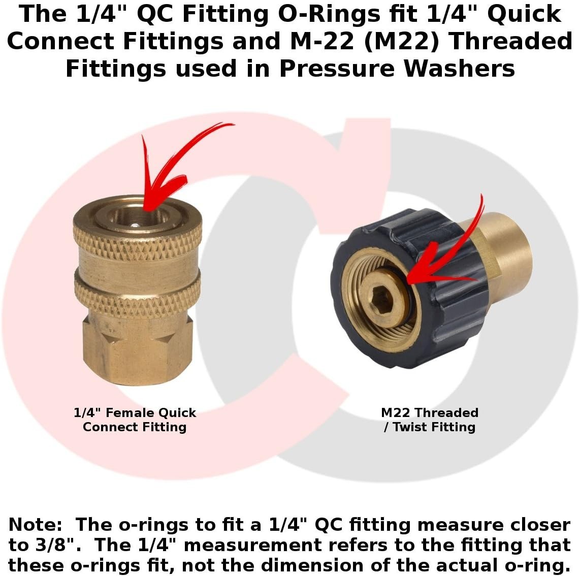 10 Pack Viton FKM O-Rings for Pressure Washer