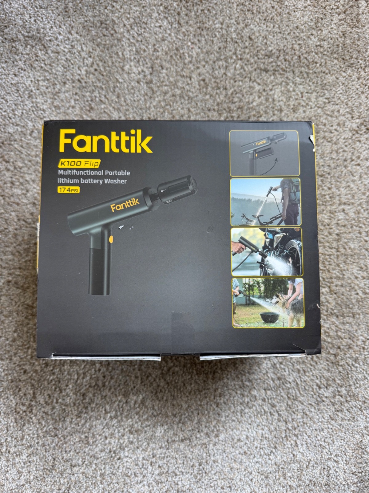 Fanttik K100 Flip Portable Multifunctional Battery Pressure Washer 174 psi Black