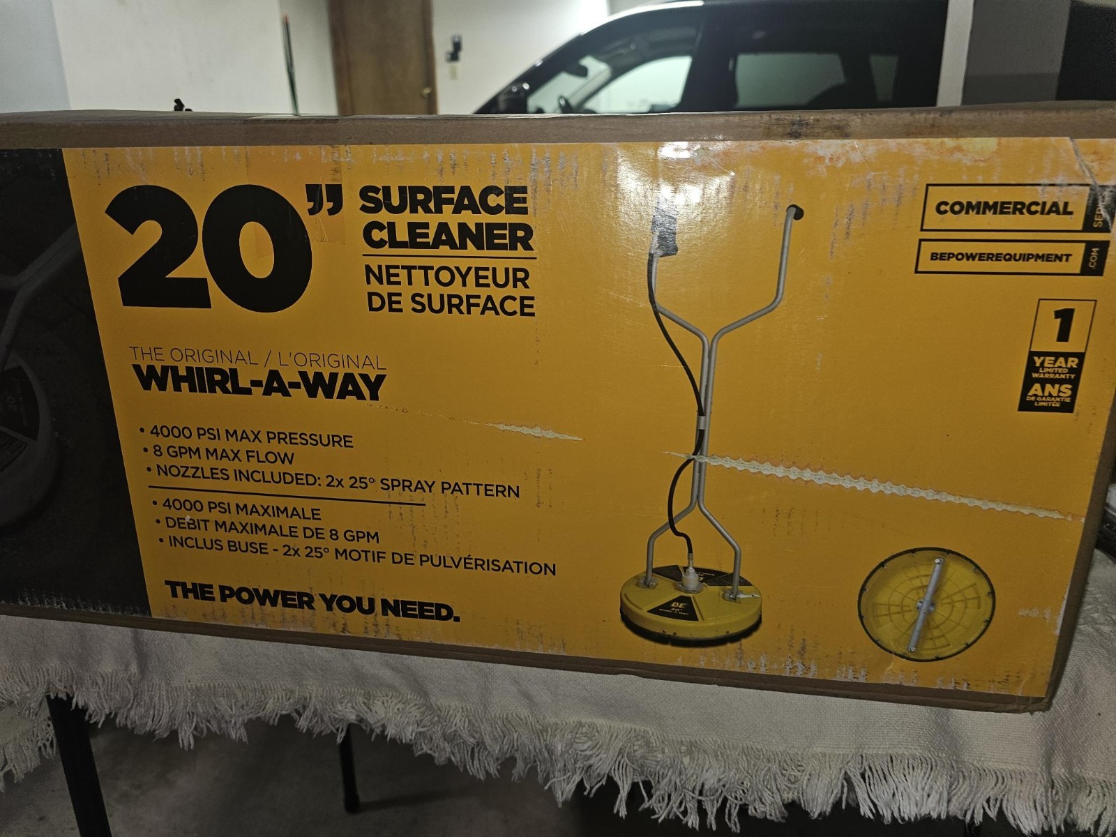 BE 20″ Whirl-A-Way Surface Cleaner 4000 PSI 8 GPM Pressure Washer Attachment NEW