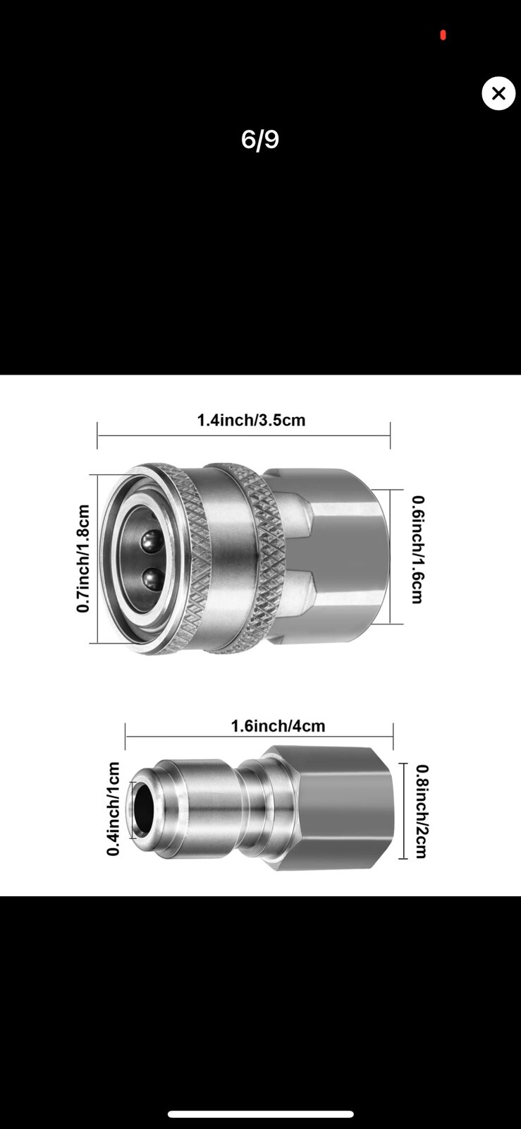 NPT 3/8 Inch Male And Female Hose Adapter Set Stainless Steel Quick Hose