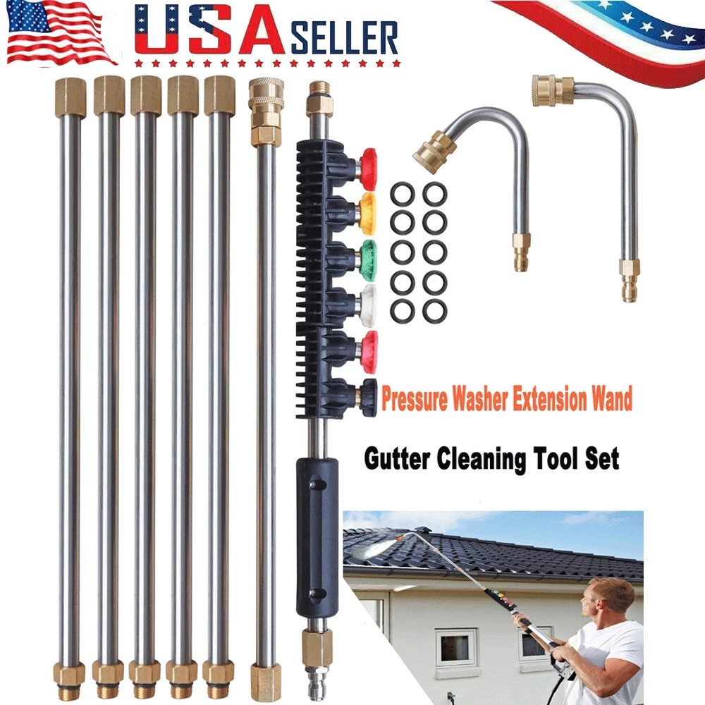 4000PSI High Pressure Washer Extension Wand Replace Lance Gutter Cleaner Nozzle
