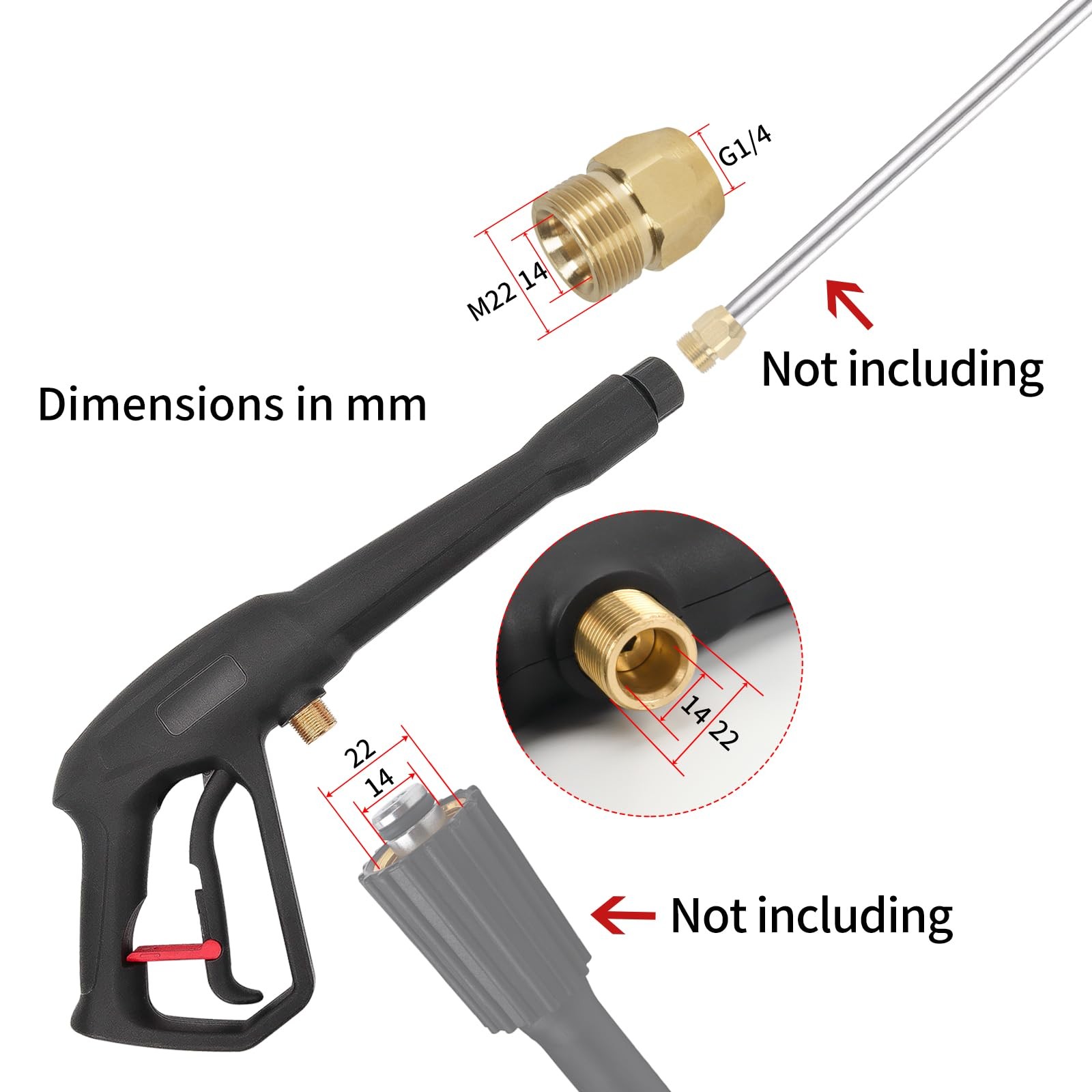 Pressure Washer Spray Gun Trigger Handle, High Pressure Water Gun Max 3300 ps…