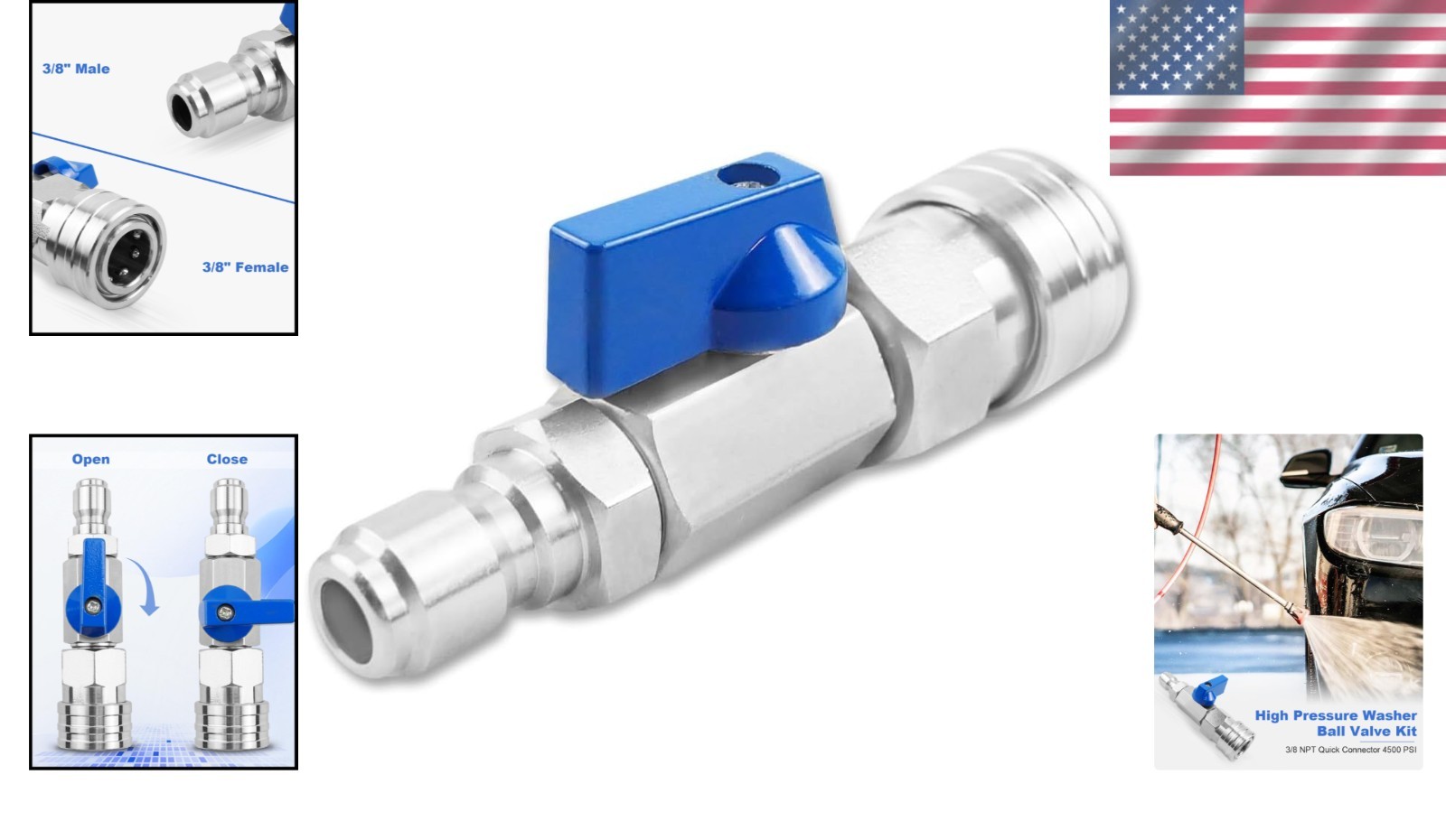Eco-Friendly 3/8 NPT Pressure Washer Ball Valve Kit for Effortless Water Control