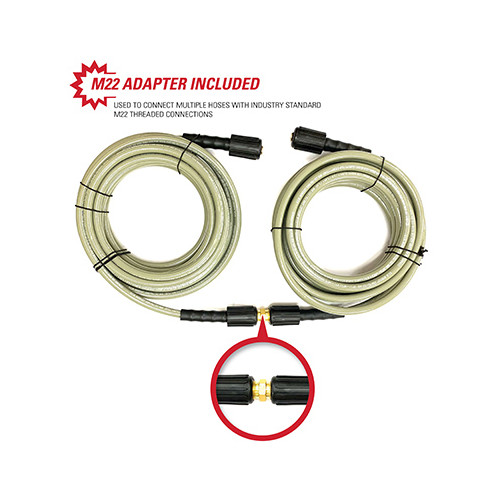 Simpson 41107 Morflex Pressure Washer Hose, Rated Up to 3200 PSI, 1/4 In. x 25