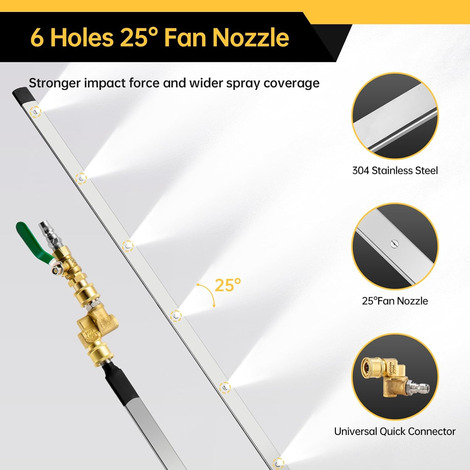 40″ Radiator Cleaning Wand, 4500 PSI Radiator Cleaner Wand Water & Air Dual-Use,