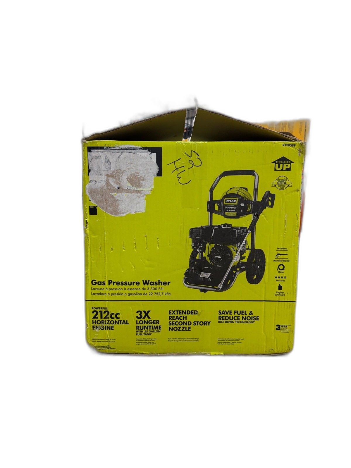 RYOBI 3300 PSI 2.4 GPM Cold Water Gas Pressure Washer with 212cc Engine