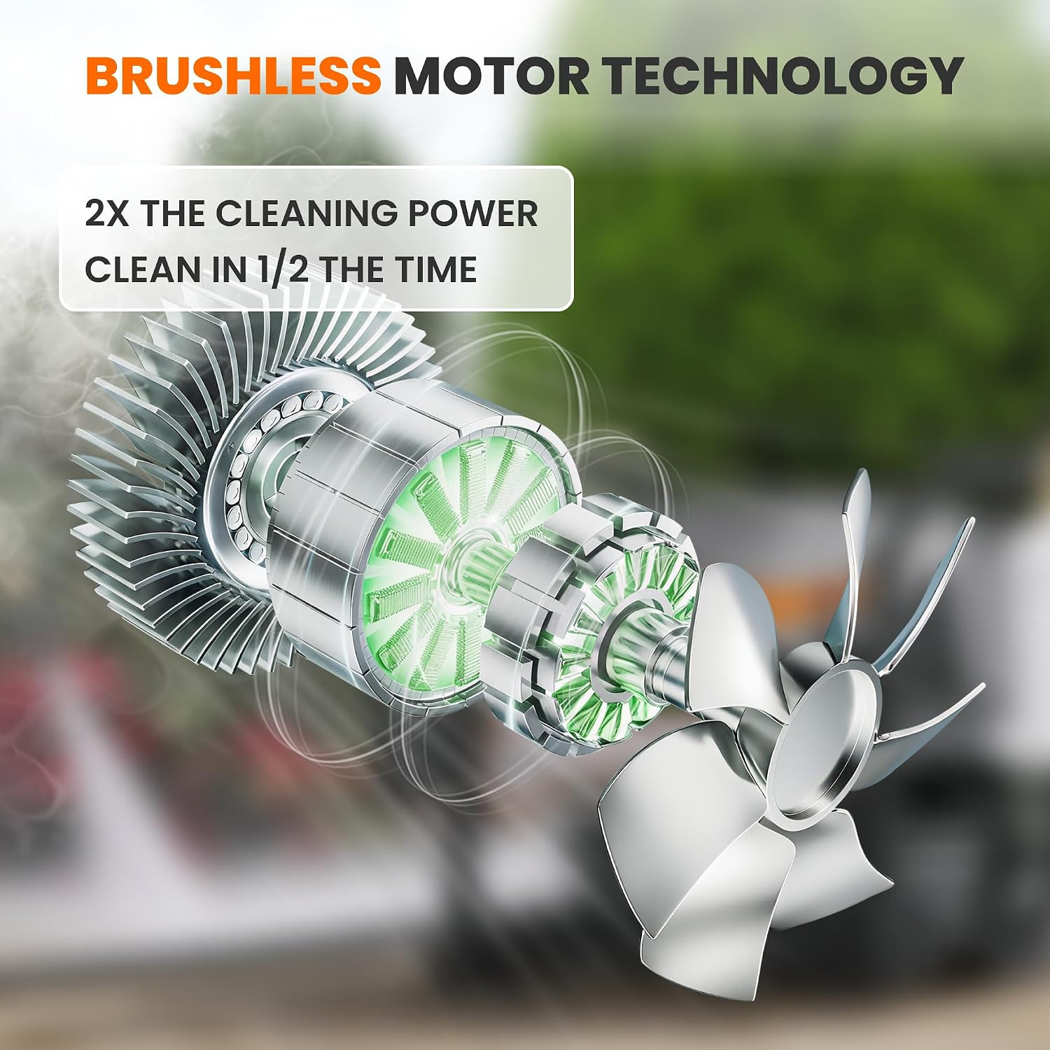 Crossfalls Retractable Pressure Washer Ultra, Max 2.6GPM 1650PSI with Brushless