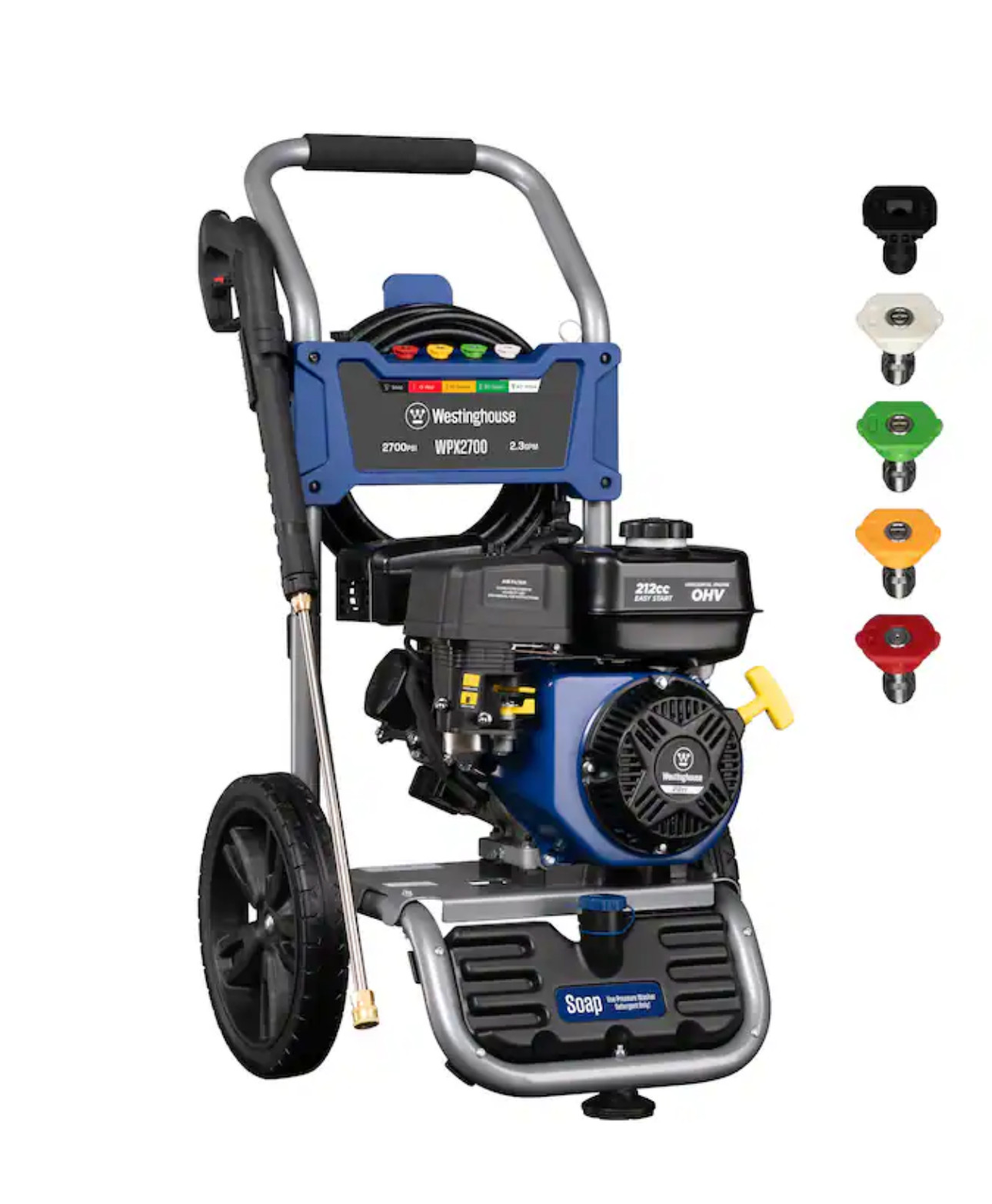 Westinghouse WPX2700 Gas Pressure Washer 2700 PSI 2.3 GPM Soap Tank 4 Tips