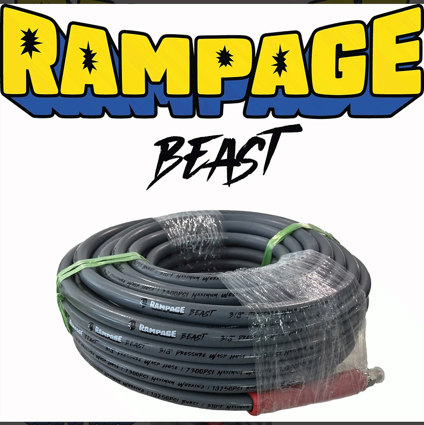 Rampage 1/2″ Double Wire Pressure Hose 100 Ft 6200 PSI w/ 1/2″ NPT Ends