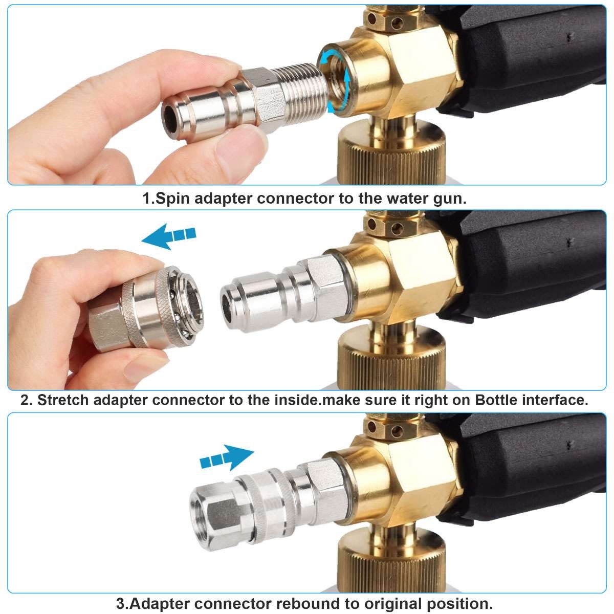 Pressure Washer Hose Connector Adapter Set Quick Connect NPT 3/8 Inch Stainless