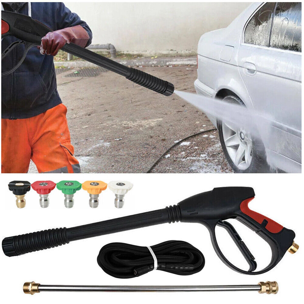 High Pressure 4000PSI Car Power Washer Gun Spray Wand Lance Nozzle + Hose Kit