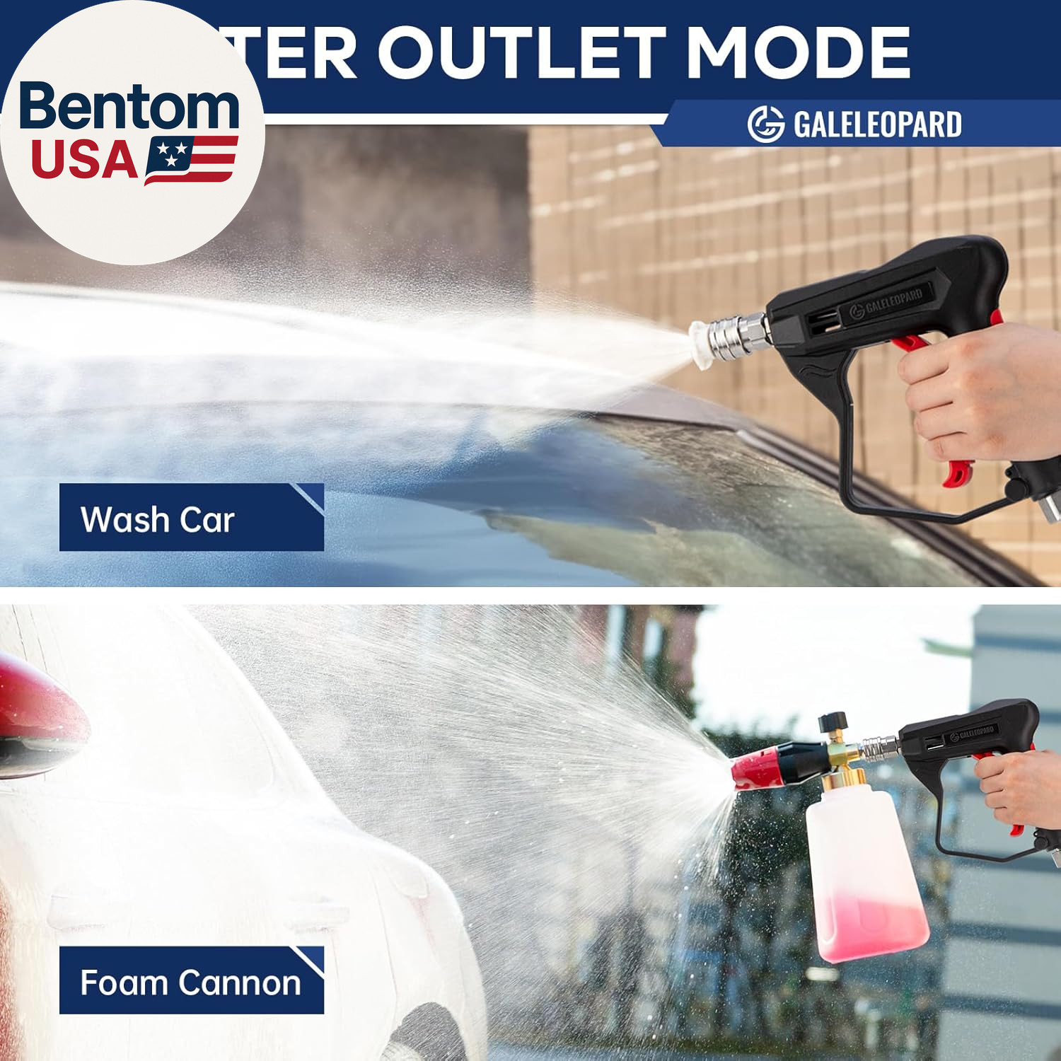 Short Pressure Washer Gun with 1/4″ Quick Connector, 4350 PSI High Pressure Wash