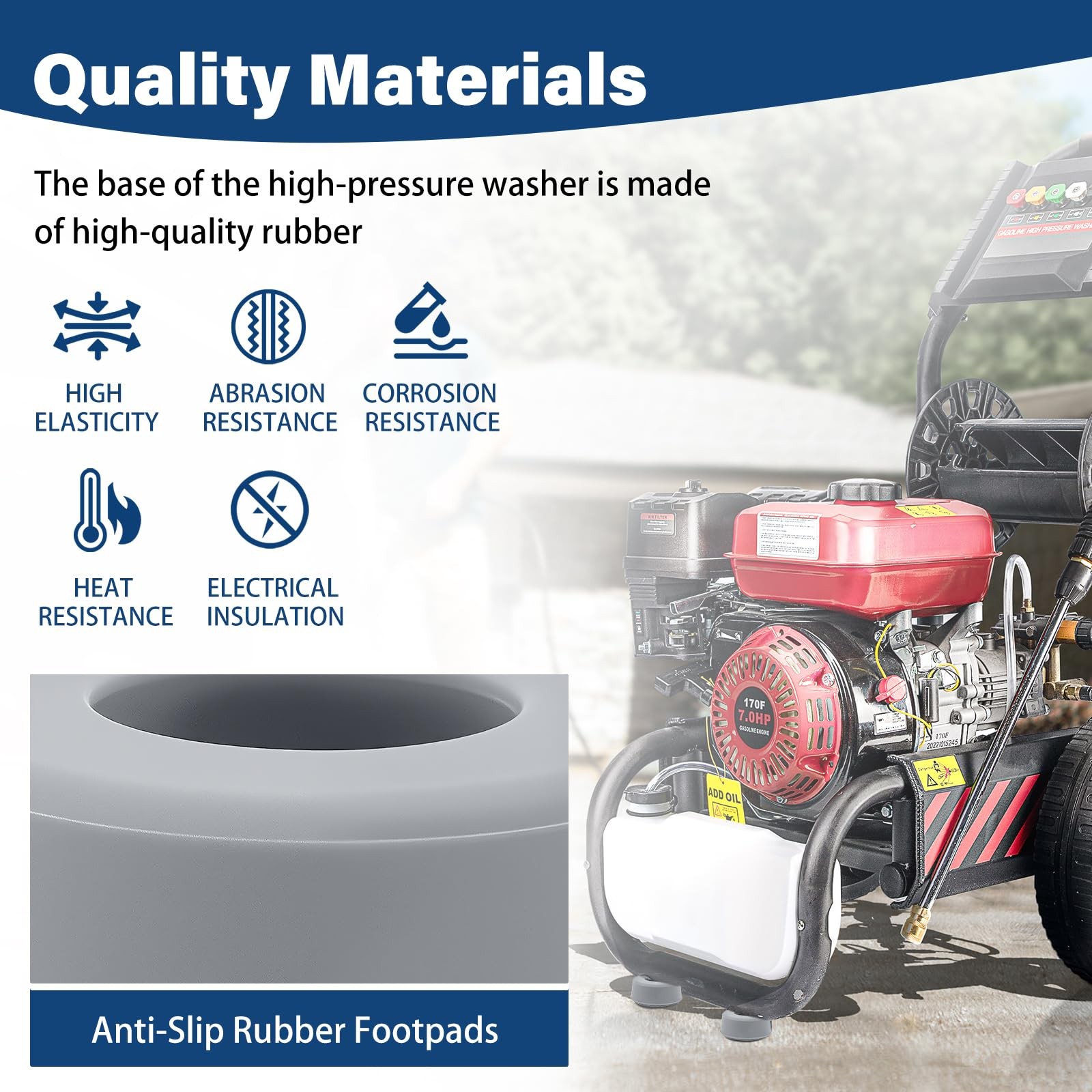 Pressure Washers Rubber Feet for Most Brands of Gas Pressure Washer, 2Pcs