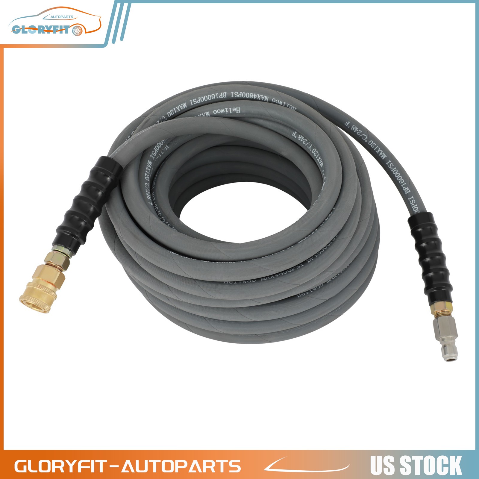 Pressure Washer Hose 50′ with Couplers -4000 PSI 50FT Free Shipping