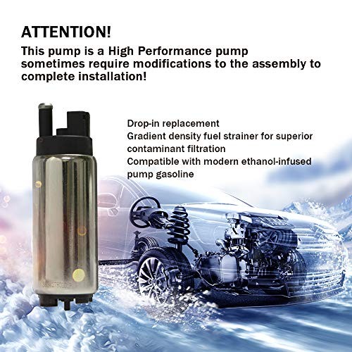 GSS342 255LPH Fuel Pump High Flow Pressure Electric Intank Fuel Pump () Silver
