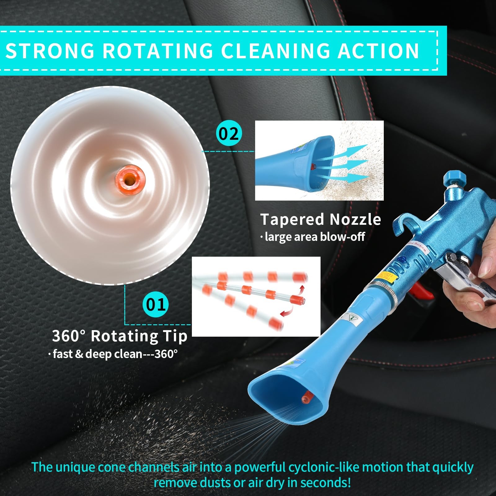 Air Blow Gun Car Detailing Interior Car Cleaning Gun Car Dryer Air Blower for Ca