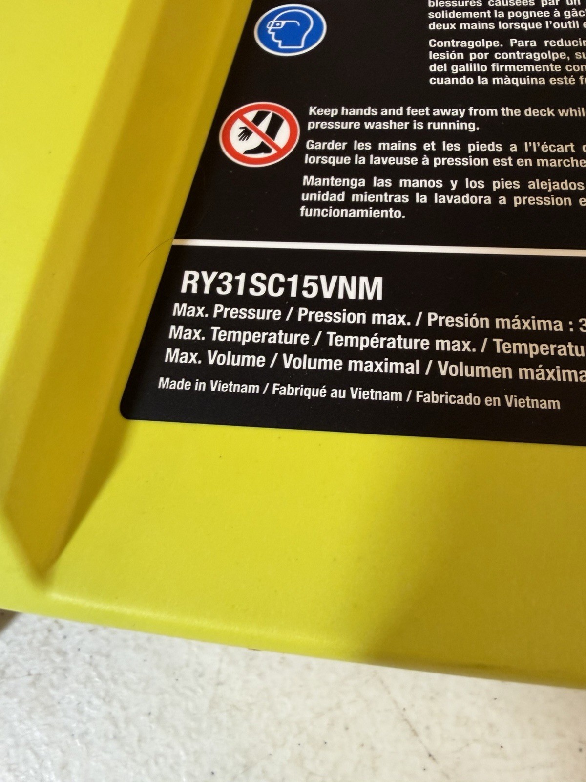 RYOBI 15 in. 3400PSI Gas Pressure Washer Surface Cleaner W/ wheels RY31SC15