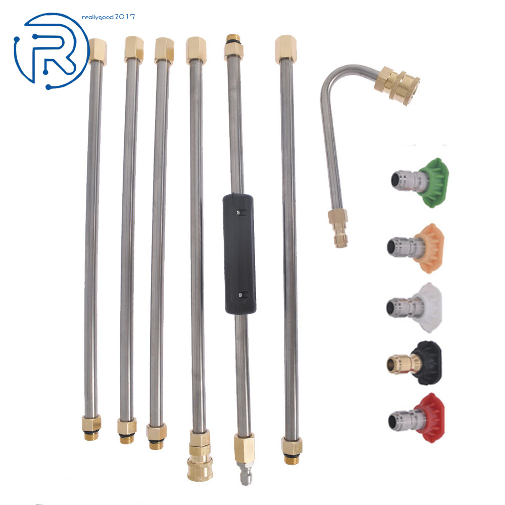 4000PSI High Pressure Washer Extension Wand Replace Lance 5 Cleaner Nozzle Tips