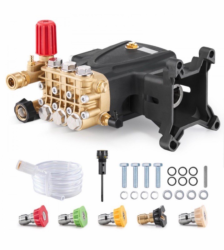 Pressure Washer Pump 1″ Shaft Horizontal Triplex Plunger 4000 PSI 4.0GPM