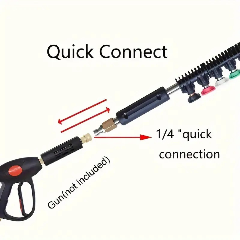 4000PSI Pressure Washer Telescopic Extension Lance Wand with Spray Nozzle Set
