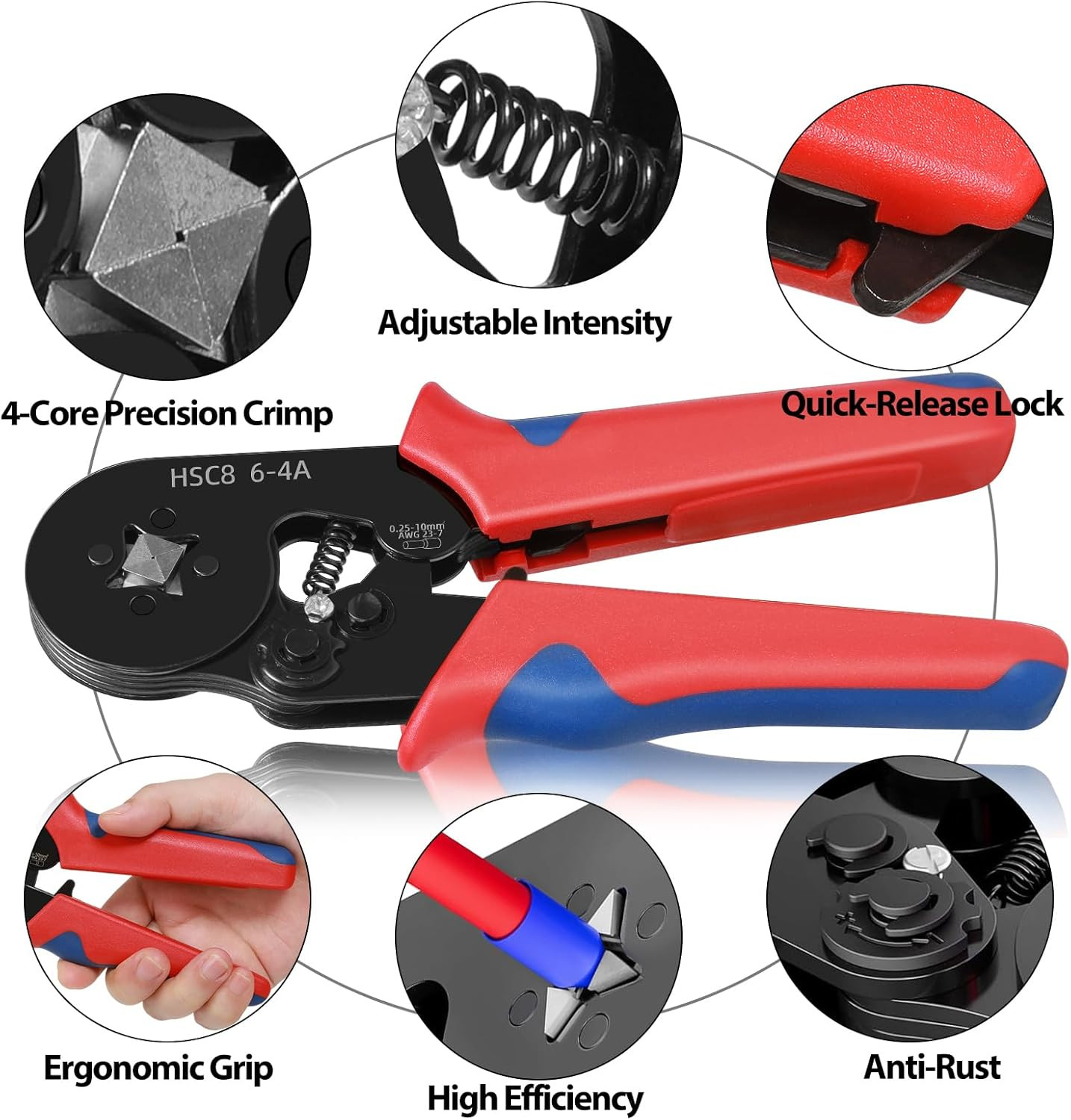 Ferrule Crimping Tool Kit with 1800PCS Wire Ferrules and Ratchet Crimper