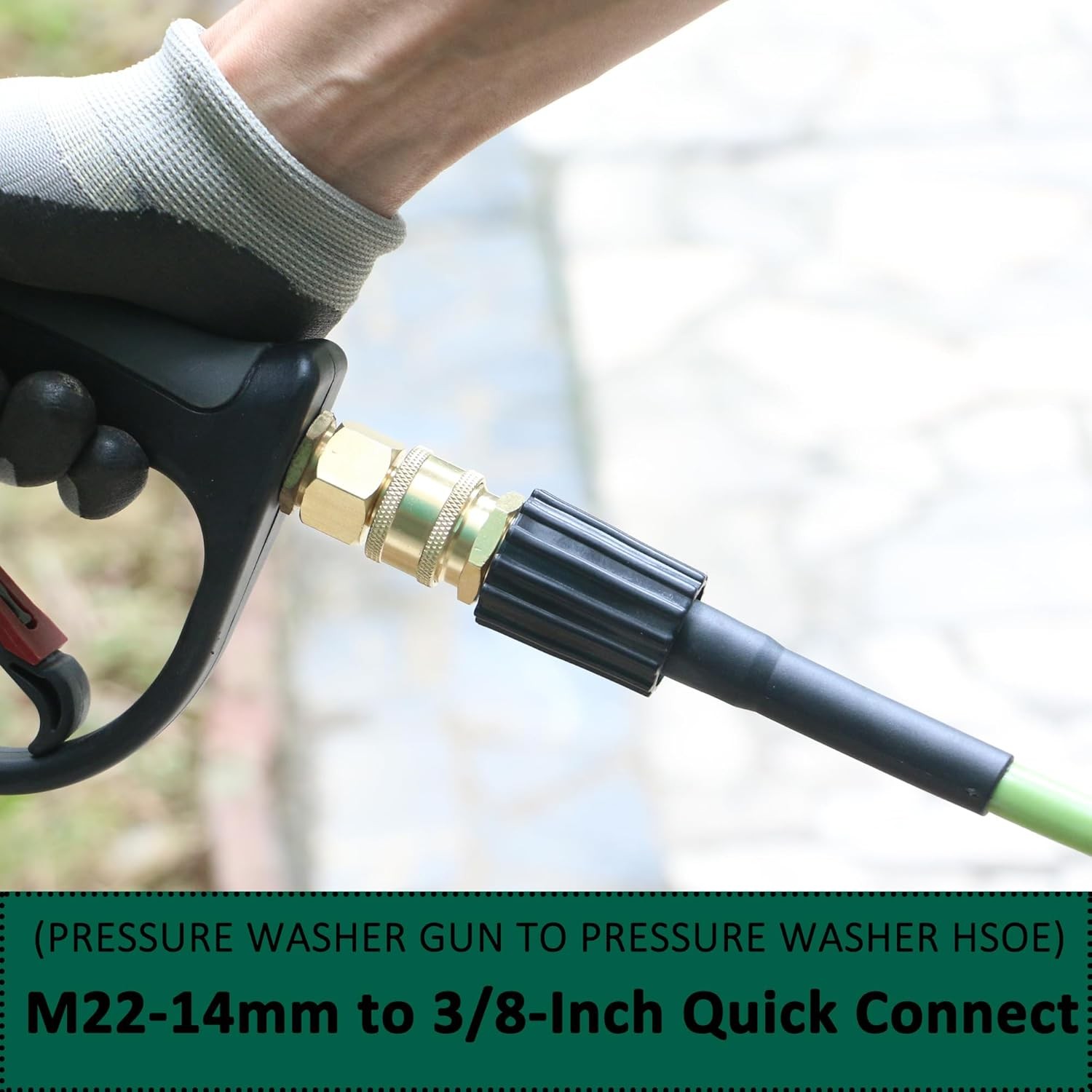 Pressure Washer Quick Connect Kit, M22 14mm to 3/8 Inch Hose Quick Connect Fi…