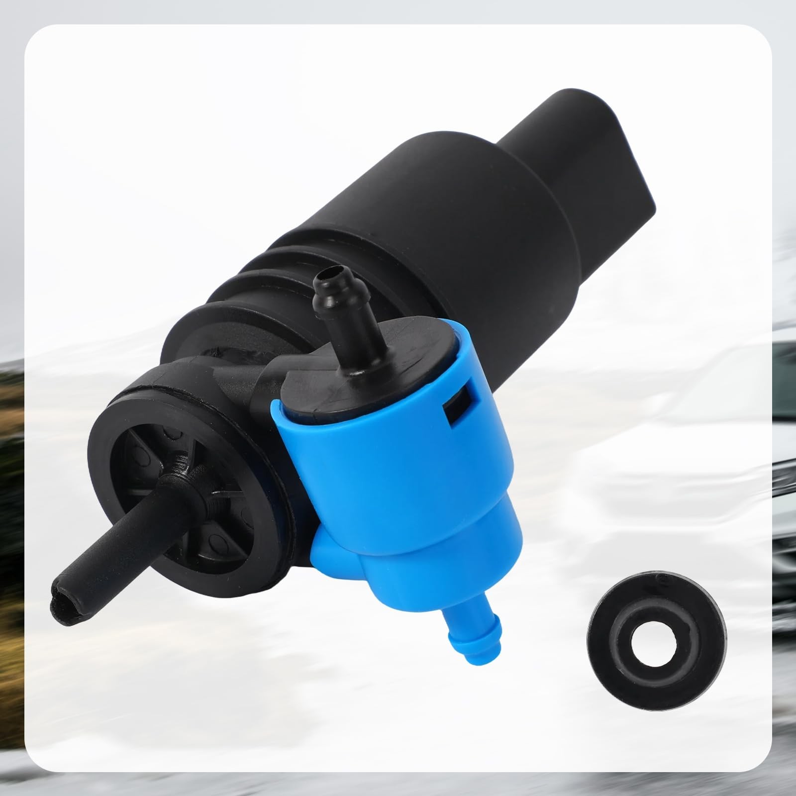 Windshield Washer Fluid Pump, Front Spray Pump Motor, Blue & Black, Durable
