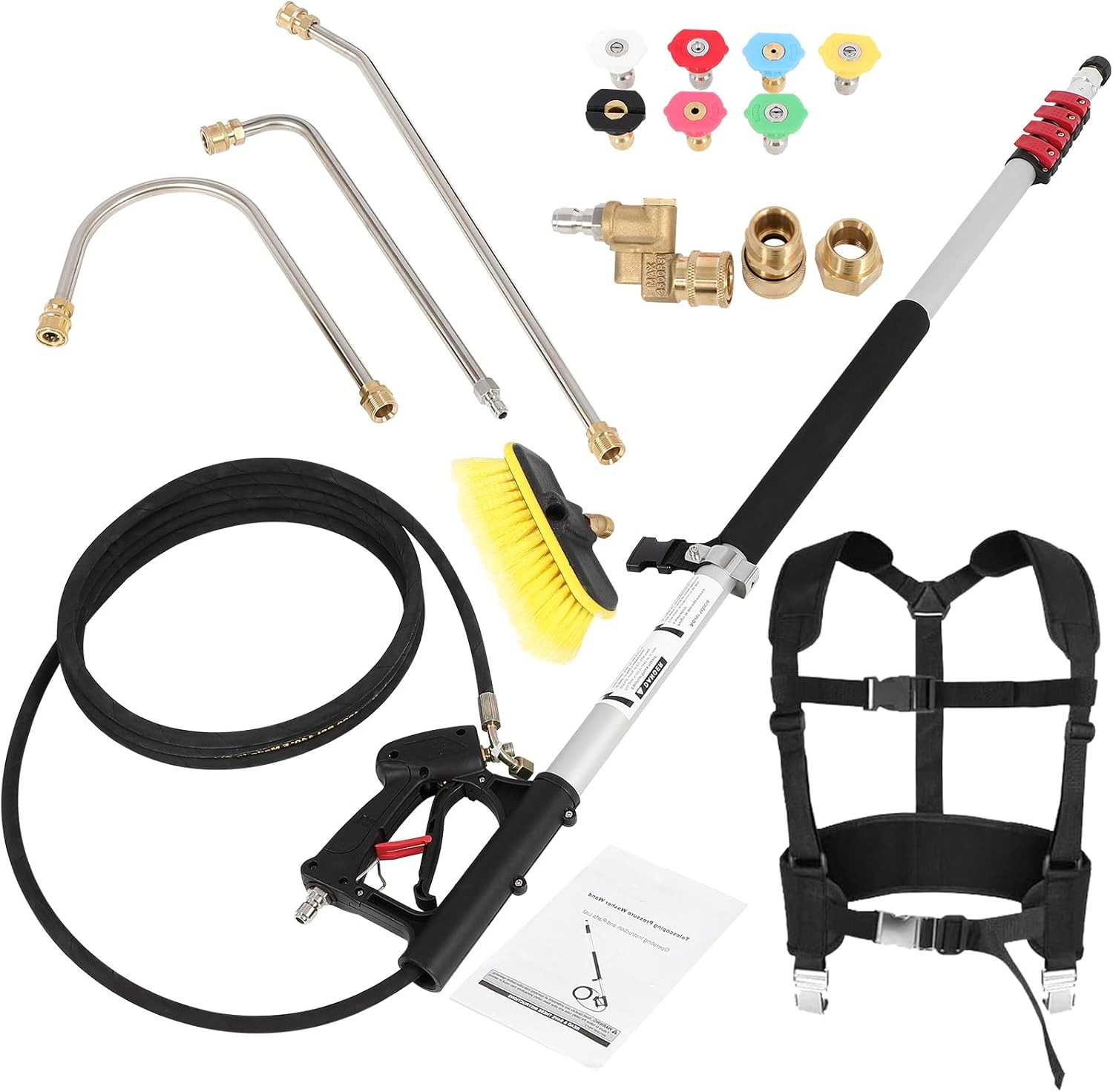 Pressure Washer Telescoping Wand 24FT, Adjustable Power Washer Extension Wand wi