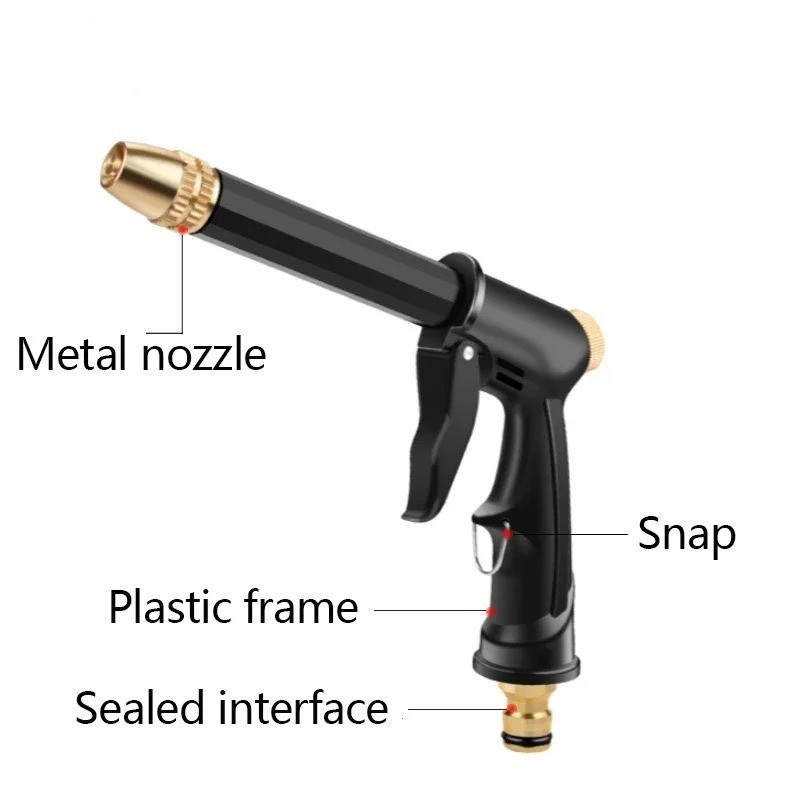 Portable High-Pressure Water Gun Car Wash Cleaner & Garden Hose Nozzle with Foam