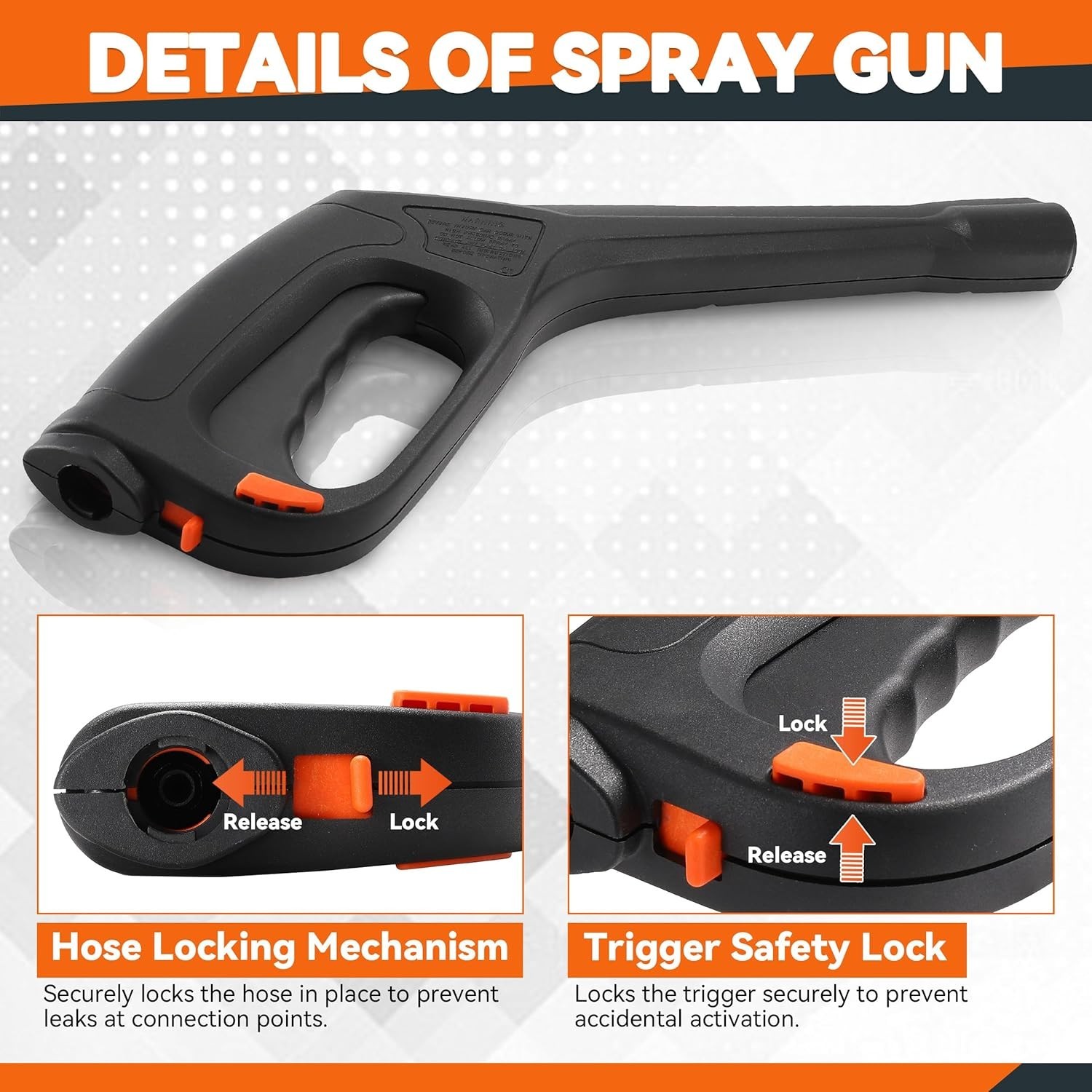 .FIXFANS Pressure Washer Gun 2000 PSI Compatible Portland Husky Black Decker