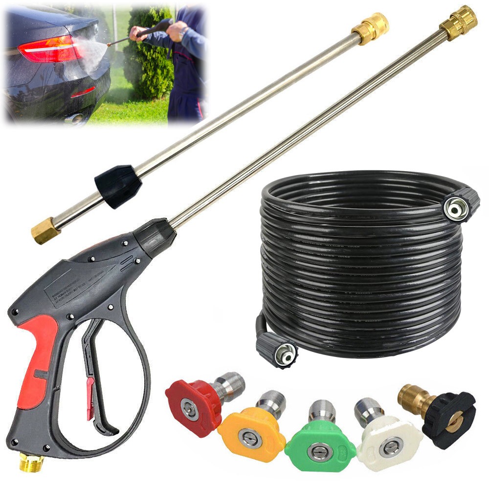 High Pressure Car Power Washer Gun Spray Wand Lance Nozzle and Hose Kit
