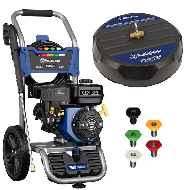 Westinghouse WPX3400SC 5 Nozzles PWSC SurfaceCleaner Combo Kit 3400-PSI 2.6-GPM