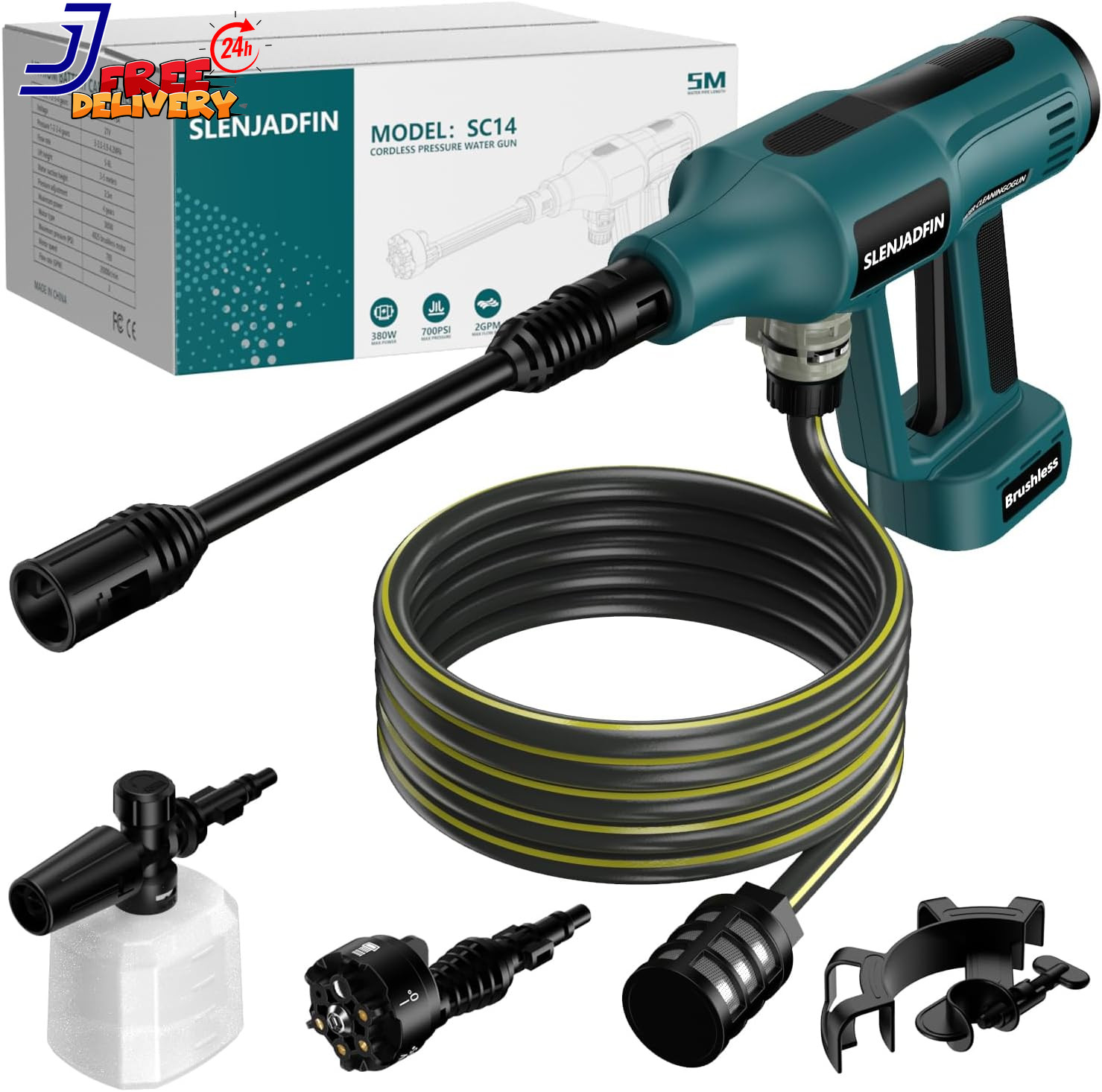 Cordless Pressure Washer for Makita 18V Battery 700 PSI Portable Handheld Power