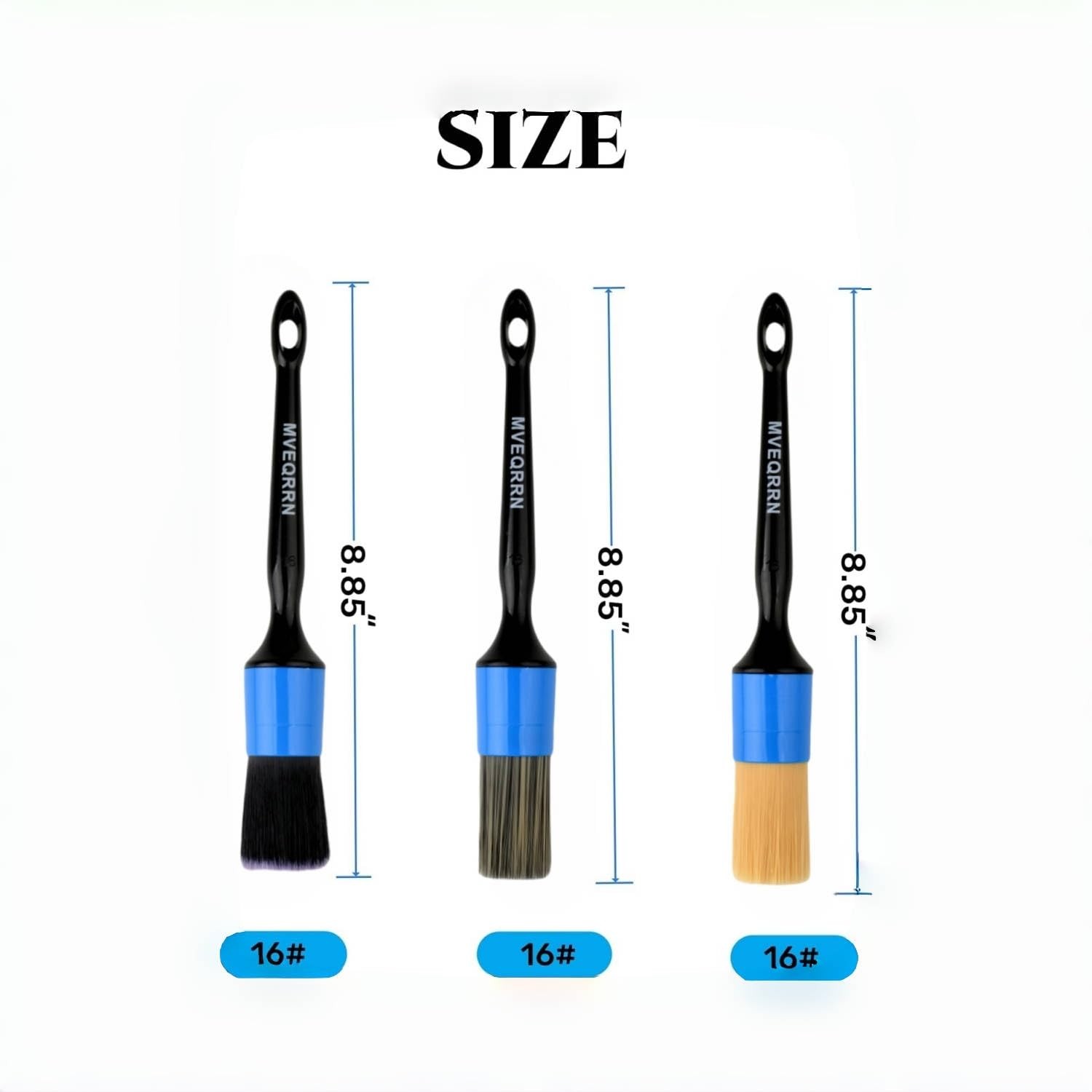 MVEQRRN 3pcs Car Detailing Brush Set-1pcs Boars blue car detailing brush