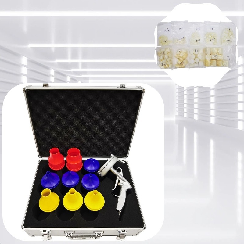 Pneumatic Hose And Tube Cleaning Set with Sponges+9 Nozzles Dia 1/4″-2″