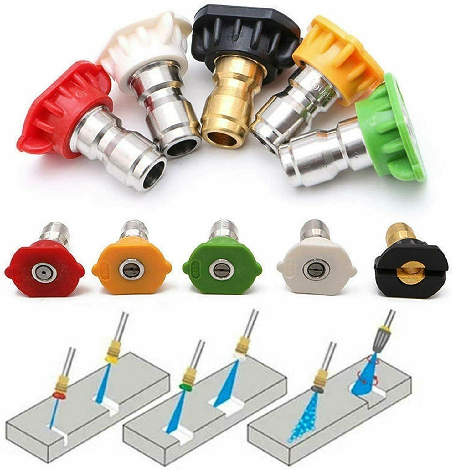 1/4″ High Pressure Washer Snow Foam Cannon Lance Gun 1L Bottle with 5 Nozzle Kit